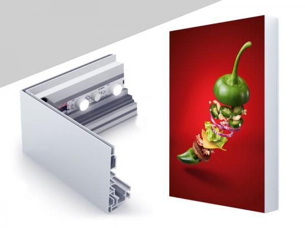 ابعاد انواع پروفیل لایت باکس فریم لس